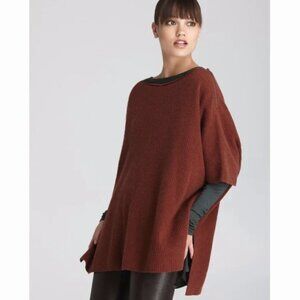 Vince Henna Poncho Ribbed Wool & Cashmere Women's M - Henna